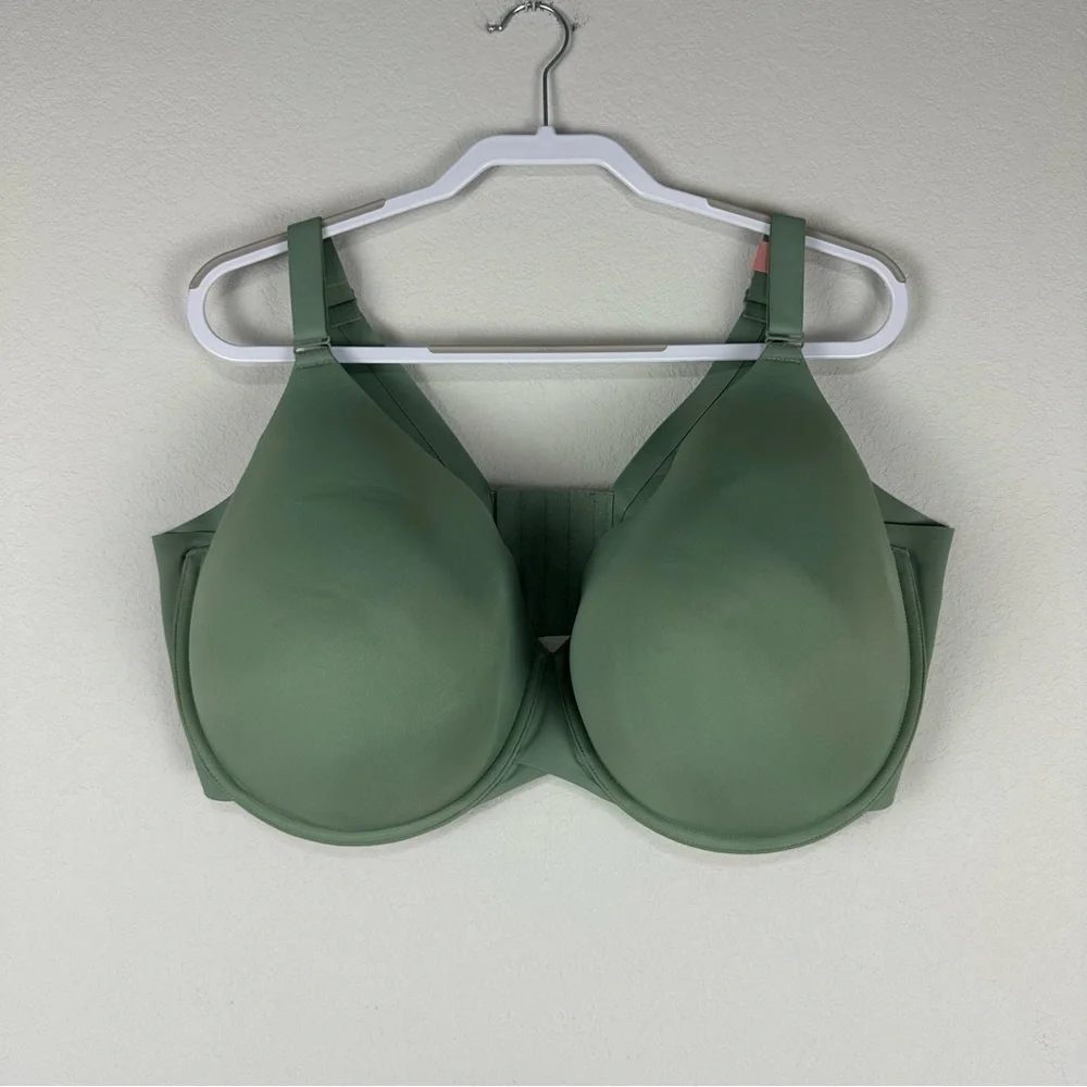NEW Cacique Green Totally Smooth Lightly Lined Full Coverage Bra Size 46H